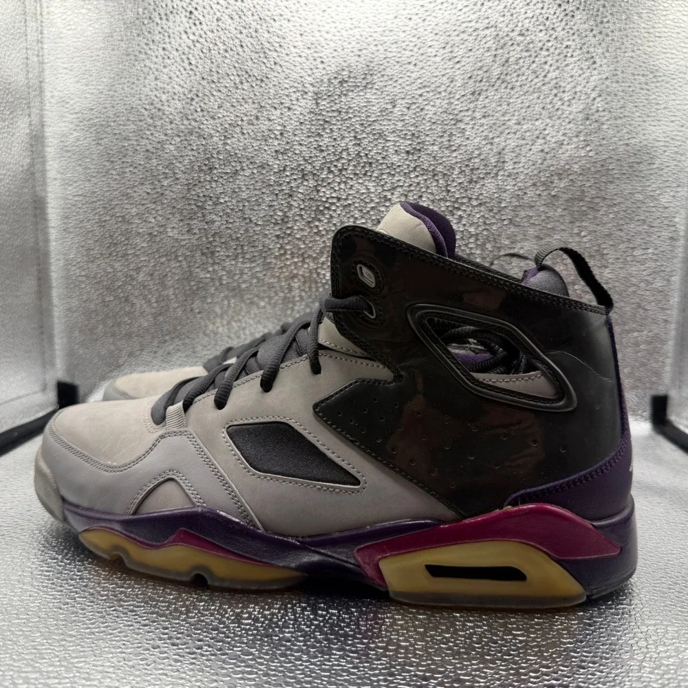 Size 10 Jordan Flight Club 91 Mens Grey Pink Good 555475-028 Night Stadium